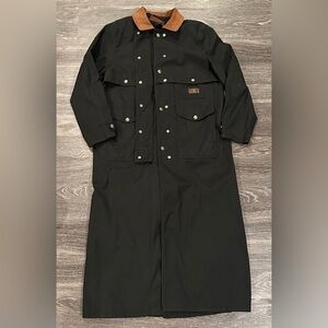 Lauren Ralph Lauren Vintage Black Trench Coat with Leather Collar‎ & tags Sz P/M